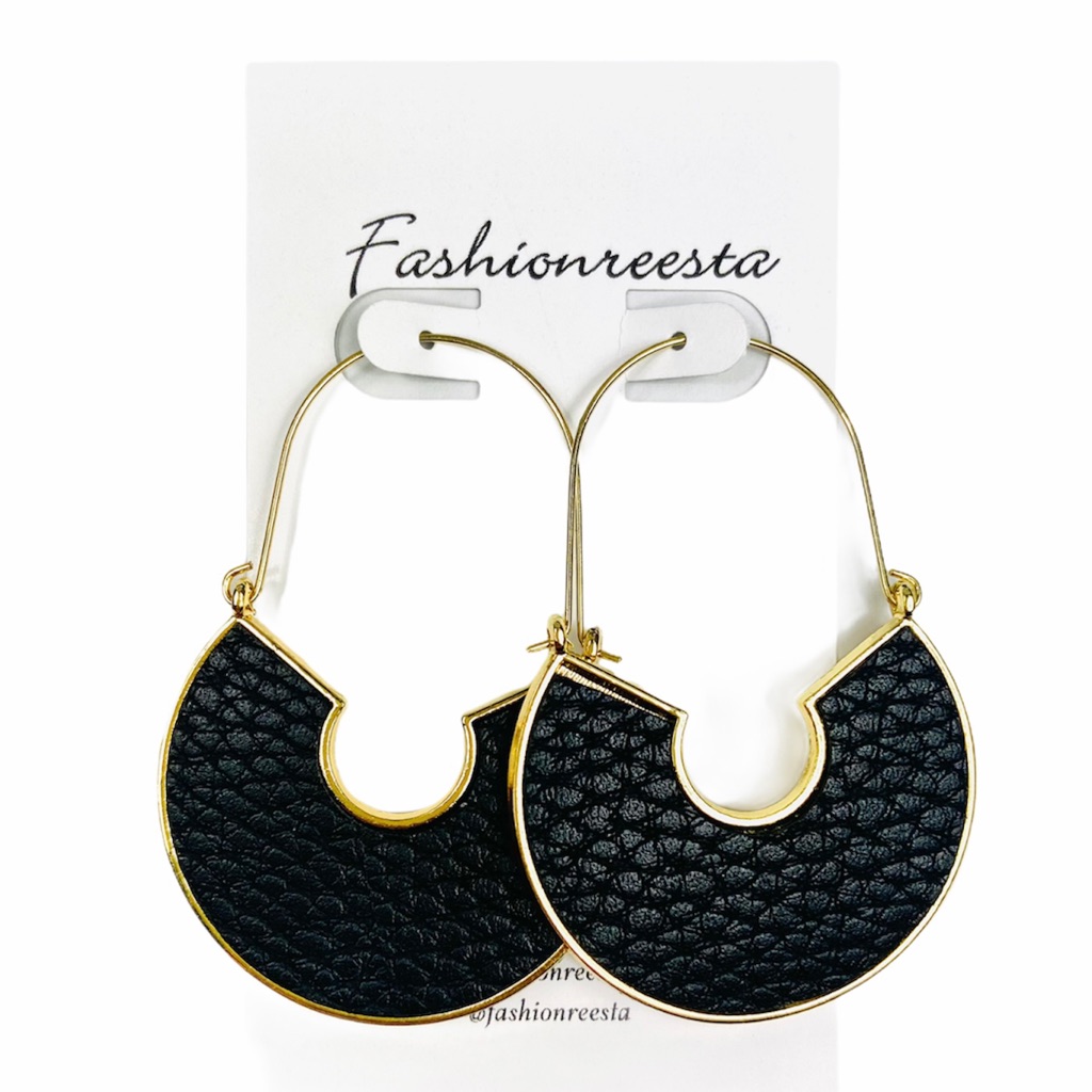 Wire Drop “Nette” Black Earrings